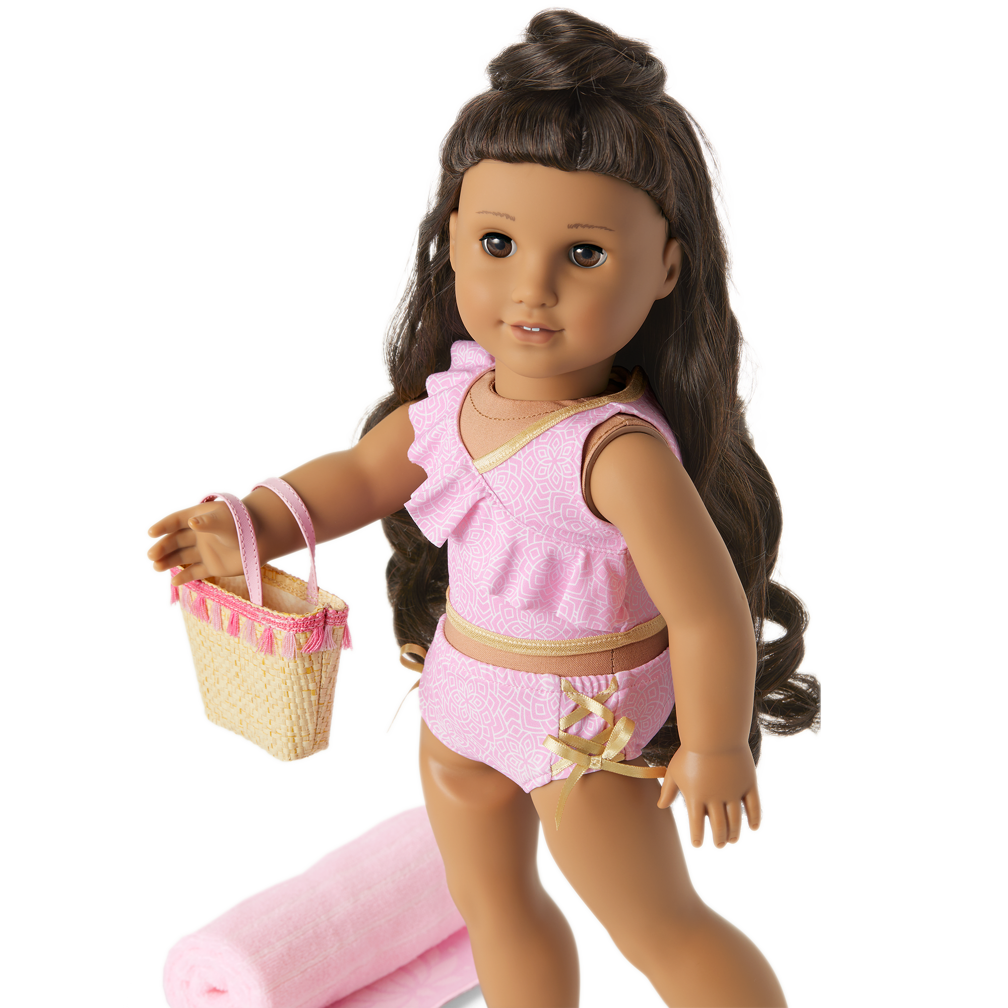 Rosy Resort Swimsuit For 18-Inch Dolls - Image 4