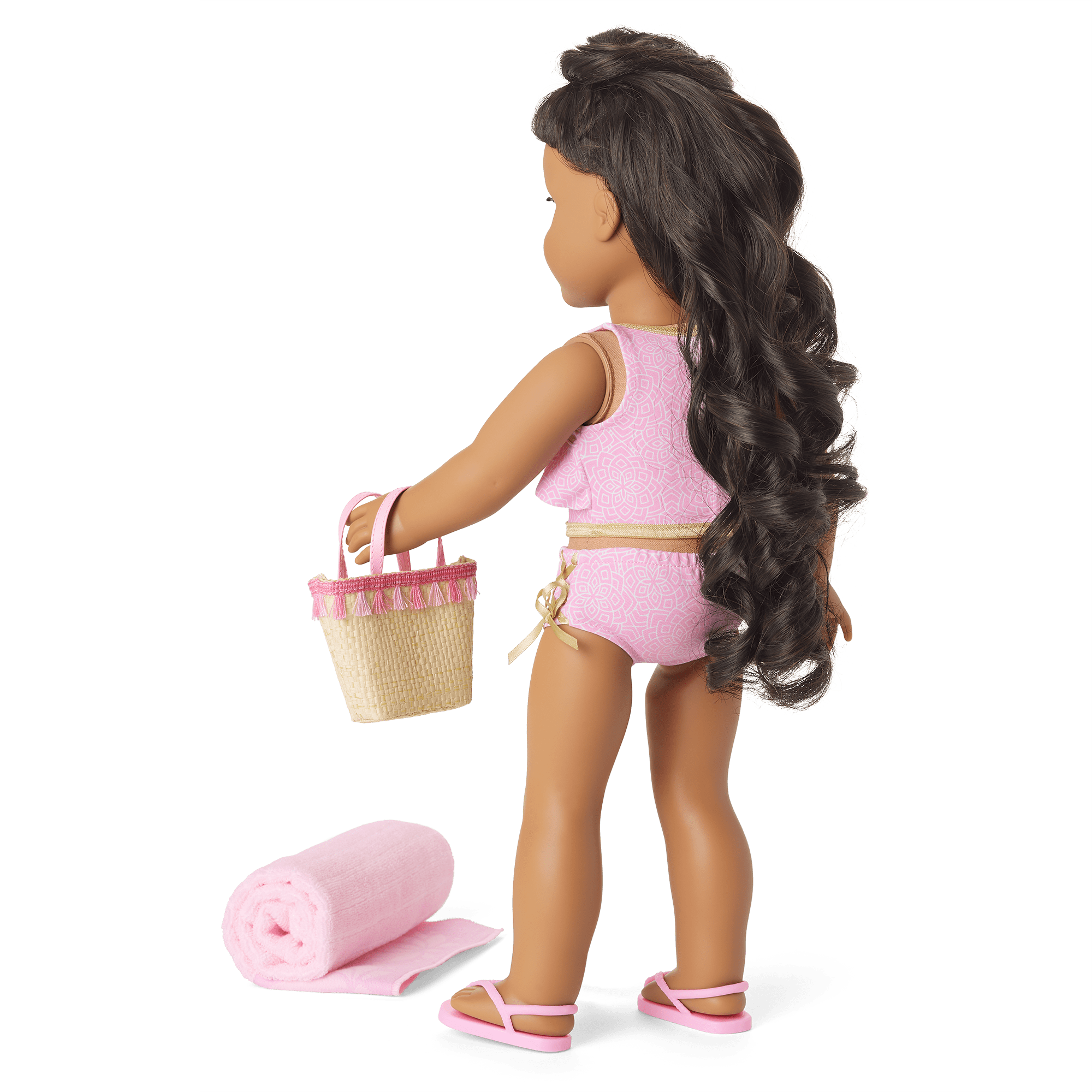 Rosy Resort Swimsuit For 18-Inch Dolls - Image 3