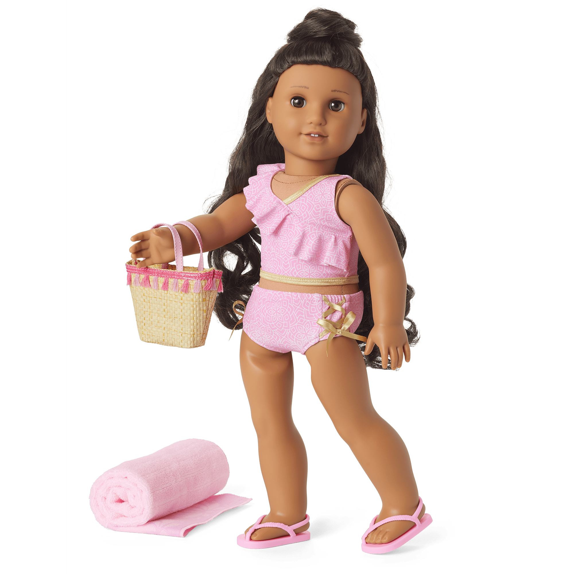 Rosy Resort Swimsuit For 18-Inch Dolls - Image 2