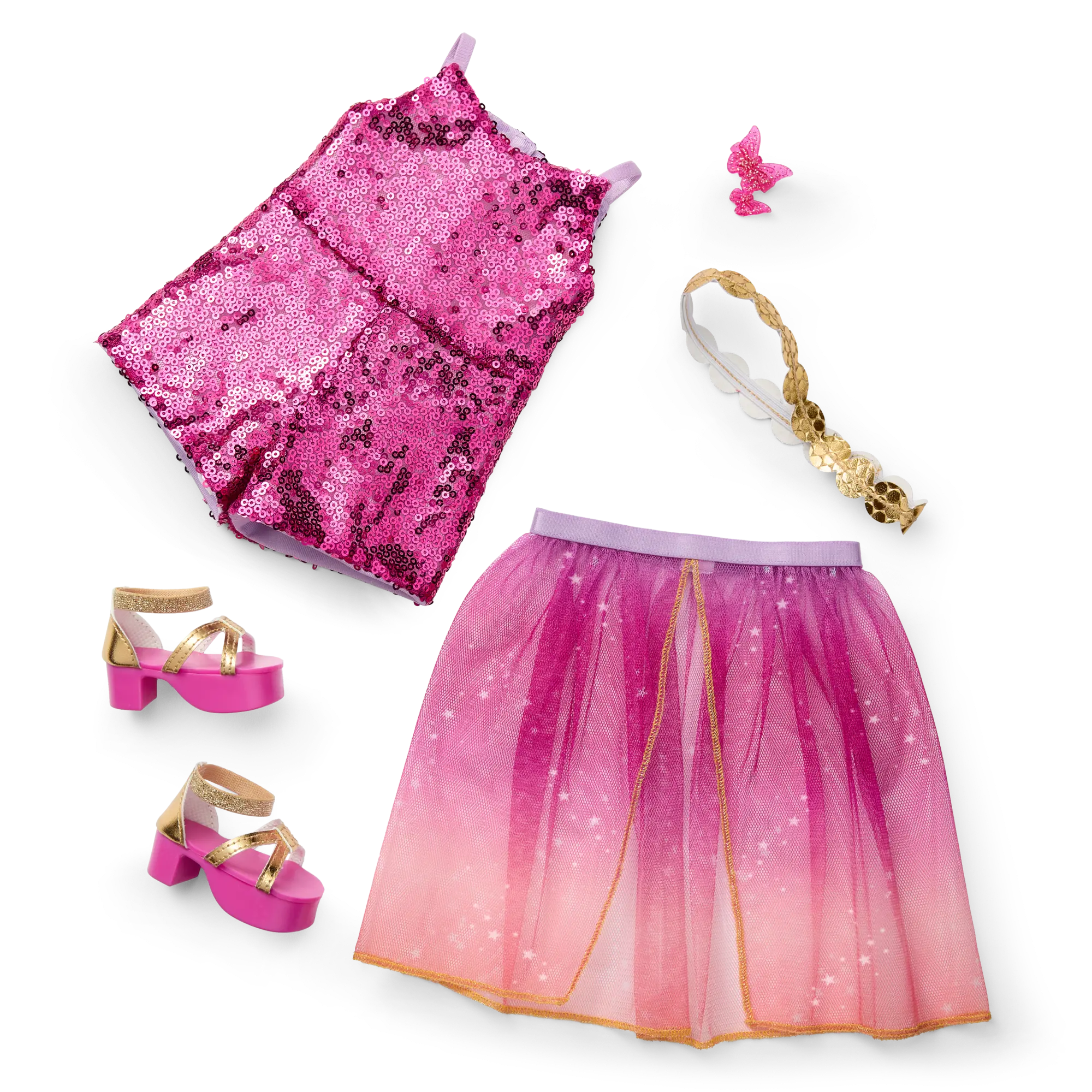 Glam Sparkly Concert Outfit & Colorful Teddy Bear Backpack & Accessory Set Bundle - Image 2