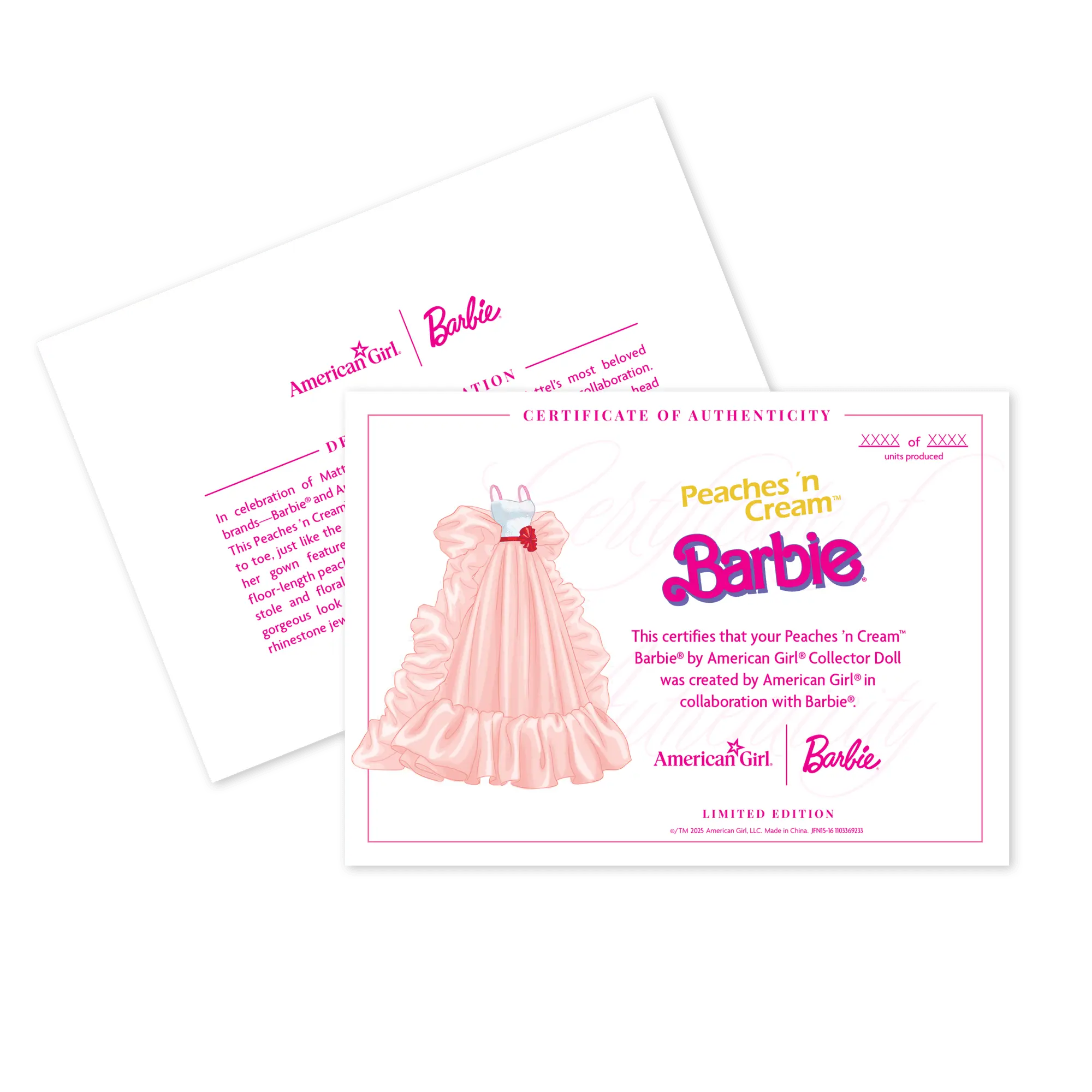 Peaches 'n Cream Barbie By American Girl Collector Doll - Image 17