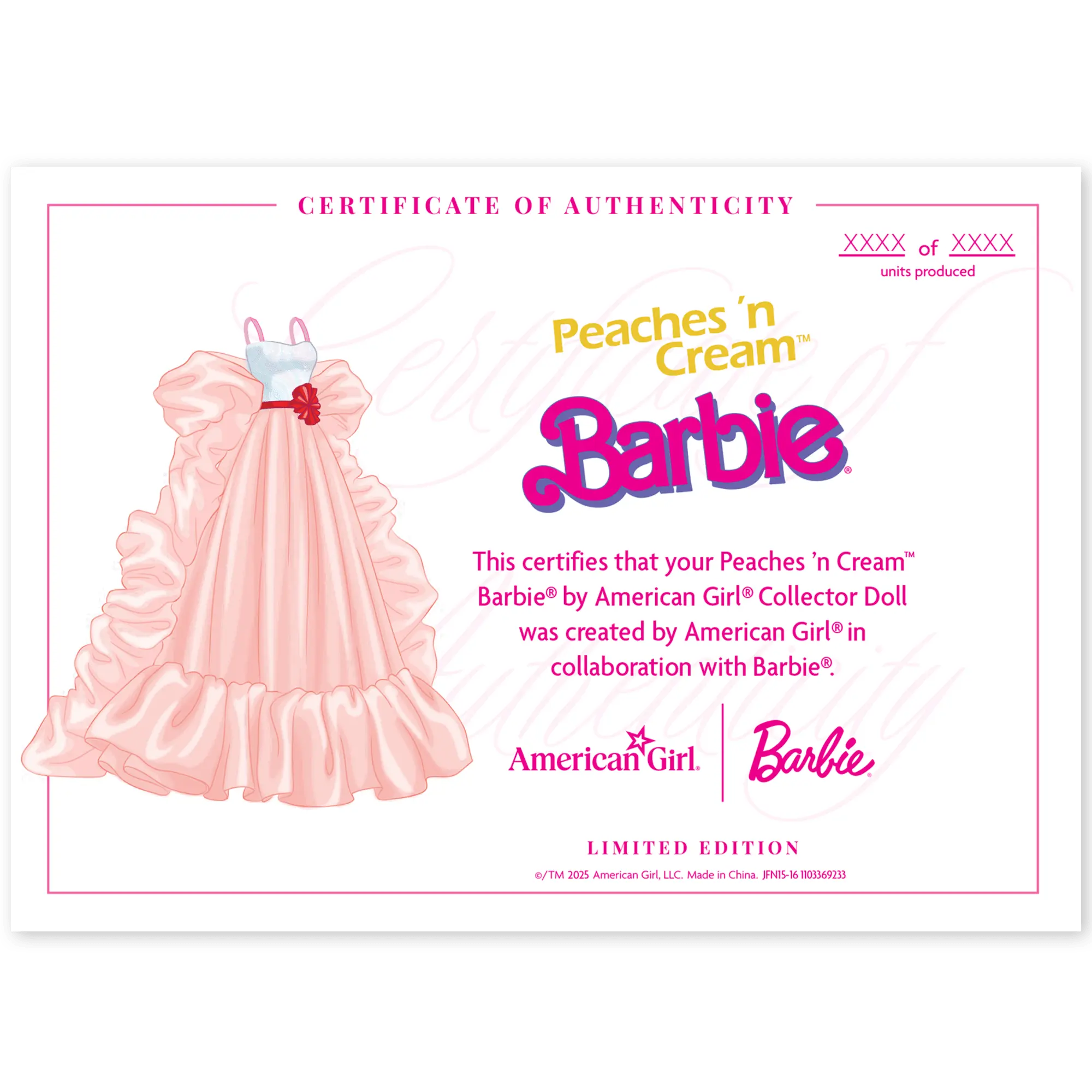 Peaches 'n Cream Barbie By American Girl Collector Doll - Image 18