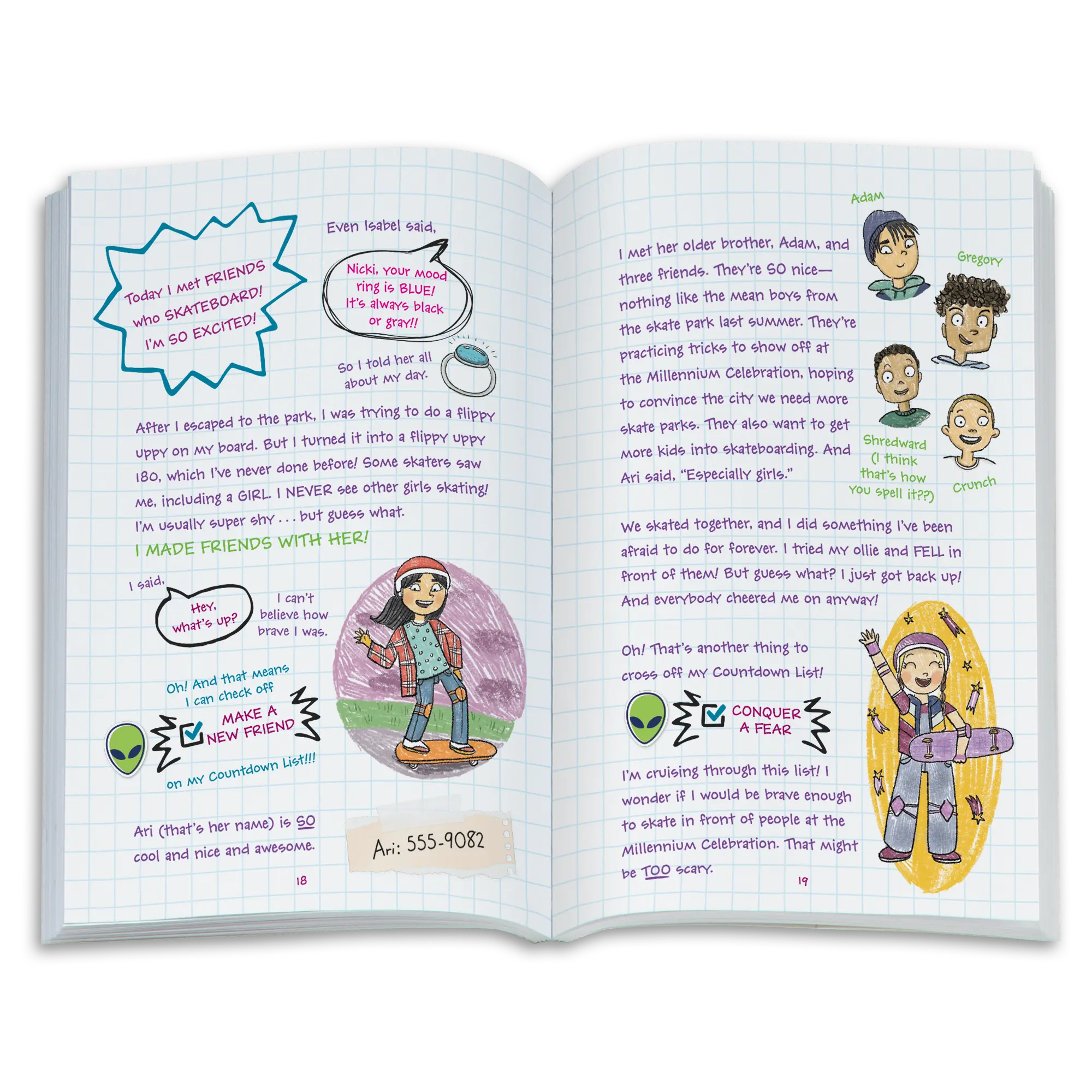 90S Twins Nicki's Skateboarding Gift Set (Historical Characters) - Image 9