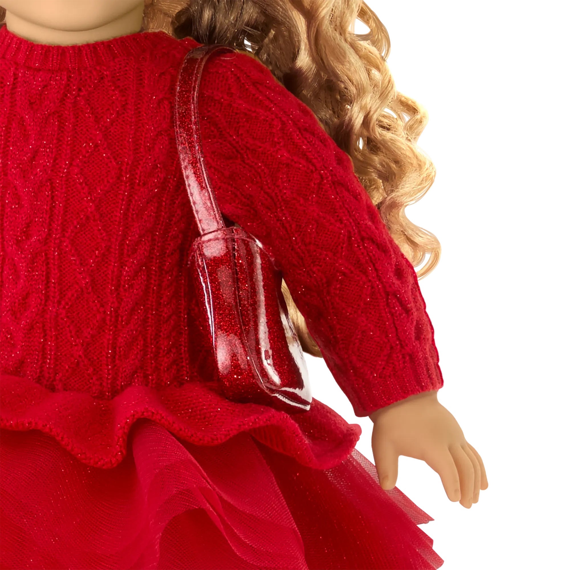 American Girl X Something Navy Crimson Sparkle Sweater Dress For 18-Inch Dolls - Image 5