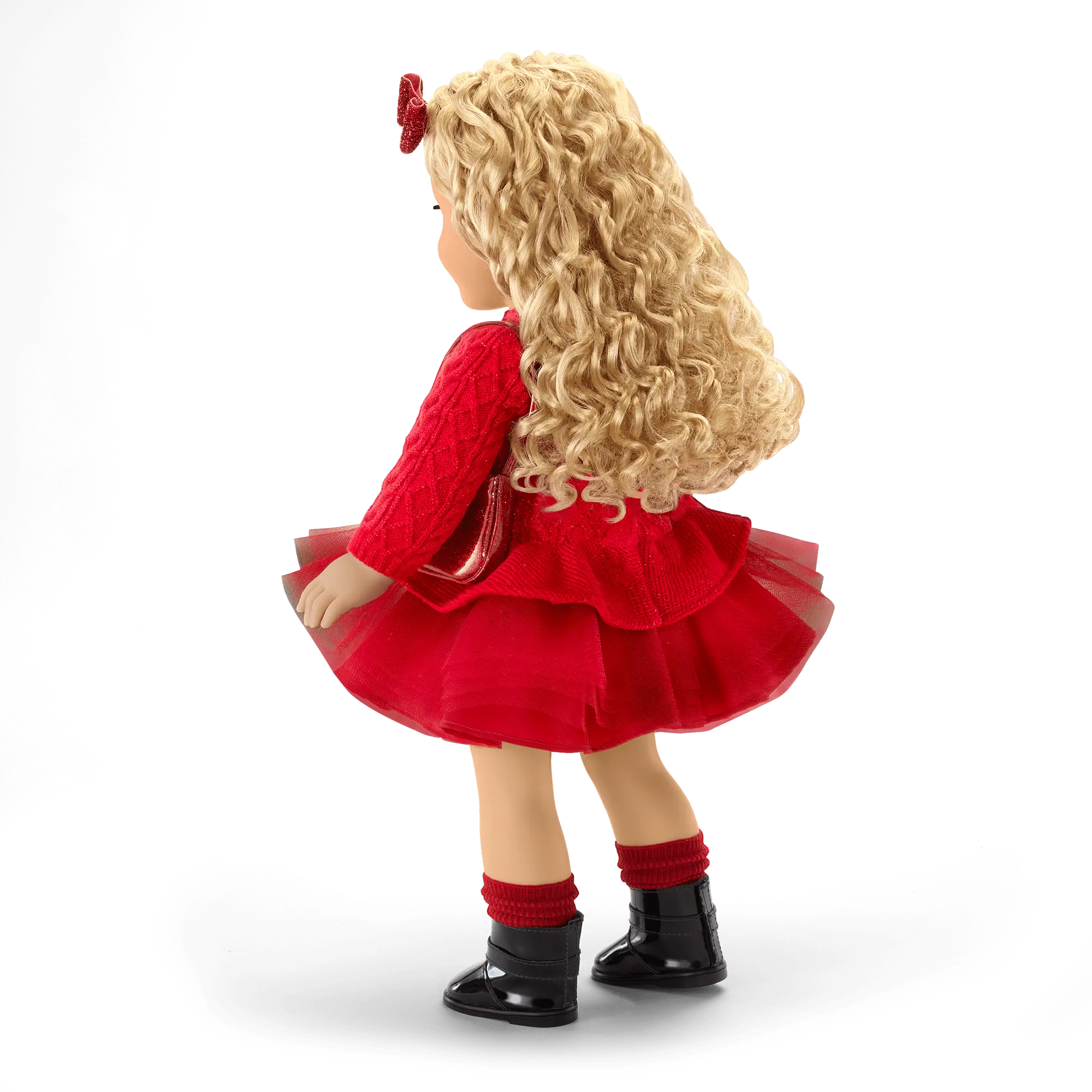 American Girl X Something Navy Crimson Sparkle Sweater Dress For 18-Inch Dolls - Image 3