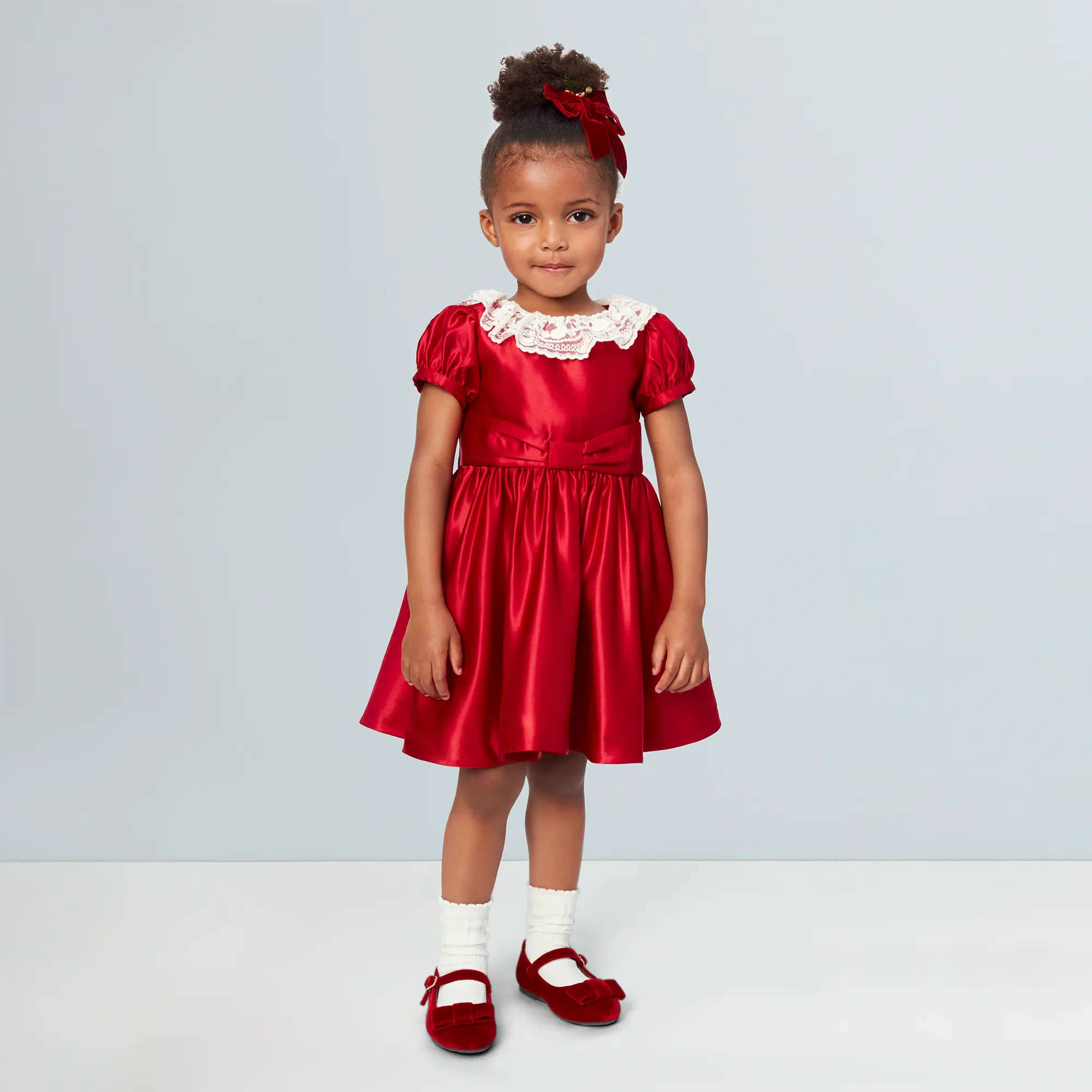 American Girl X Janie And Jack Holly-Red Party Dress For Little Girls - Image 2
